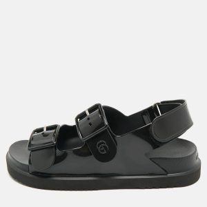 Gucci Black Glossy Rubber Double G Buckle Flat Sandals Size 37, Sandals - Luxury Closet catalog