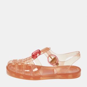 Gucci Orange Glossy Jelly GG Marmont Flat Sandals Size 35, Sandals - Luxury Closet