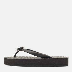 Gucci Black Rubber Pascar GG Logo Thong Flat Sandals Size 39, Flats - Luxury Closet catalog