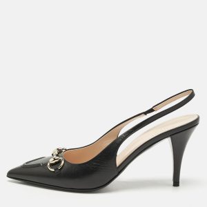 Gucci Black Leather Horsebit Slingback Pumps Size 38, Pumps - Luxury Closet catalog