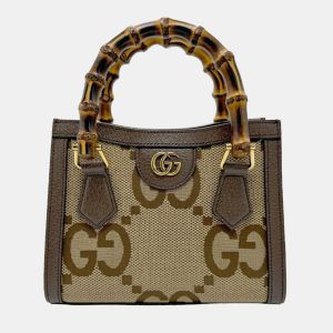 Gucci Brown Canvas Leather Jumbo GG Diana Tote Handbag, Tote Handbags - Luxury Closet catalog