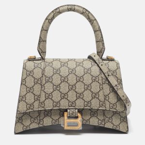 Gucci x Balenciaga Beige GG Supreme Canvas Hourglass Top Handle Bag, Satchels - Luxury Closet