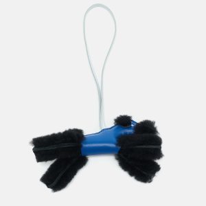 Hermès Bleu Saphir/Noir/Bleu Brume Milo Leather and Shearling Budy Bag Charm, Luggage Accessories - Luxury Closet catalog