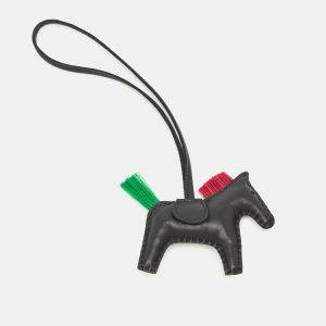 Hermes Noir/Menthe/Magnolia Milo Leather and Horsehair GriGri Rodeo Punk Bag Charm PM, Luggage Accessories - Luxury Closet catalog