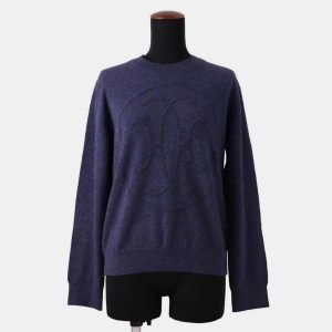 Hermes Blue Cashmere Sweater [H-Lift] Size 42, Sweaters & Cardigans - Luxury Closet catalog