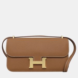 Hermes Constance Elan Gold Epsom Leather Shoulder Bag, Shoulder Bags - Luxury Closet