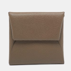 Herm&egrave;s Etoupe Epsom Leather Bastia Change Purse, Wallets & Money Clips - Luxury Closet catalog