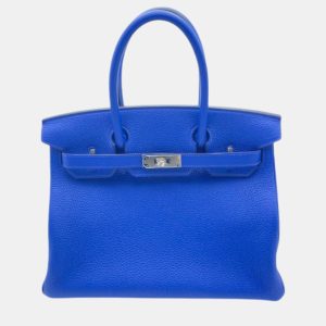 Hermes Blue Royal Togo Leather Birkin 30 Bag, Tote Handbags - Luxury Closet