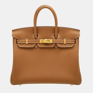 Hermes Gold Togo Leather Birkin 25 Bag, Tote Handbags - Luxury Closet