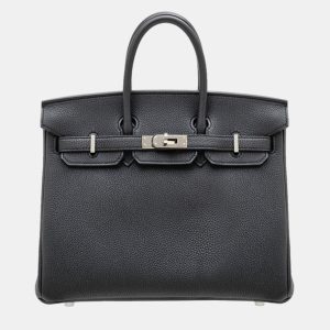 Hermes Black Togo Leather Birkin 25 Bag, Tote Handbags - Luxury Closet