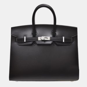 Hermes Black Box Calf Leather Birkin 25 Bag, Tote Handbags - Luxury Closet catalog
