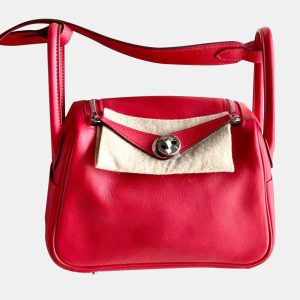 Hermes Red Swift Leather Mini Lindy 19 Crossbody Bag, Shoulder Bags - Luxury Closet catalog