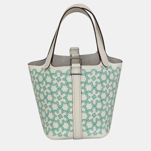 Hermes Micro Picotin Lock 14 Nata Swift Calfskin Leather Top Handle Bag, Tote Handbags - Luxury Closet