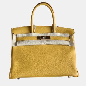 Hermes Birkin 30 Jaune Ambre Togo Calfskin Leather Top Handle Bag, Tote Handbags - Luxury Closet