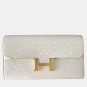 Hermes Constance To Go Glacier White Evercolor Leather Wallet on Chain Bag, Wallets & Money Clips - Luxury Closet