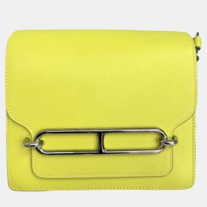 Hermes Lemon Yellow Swift Leather Mini Roulis Shoulder Bag, Shoulder Bags - Luxury Closet
