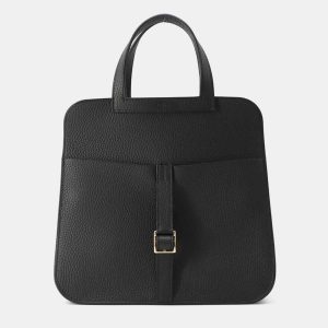 Hermes Black Taurillon Clemence Leather Halzan 25 Bag, Tote Handbags - Luxury Closet catalog
