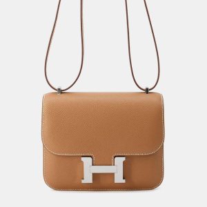 Hermes Gold Epsom Leather Constance Mini Shoulder Bag, Handbags - Luxury Closet catalog