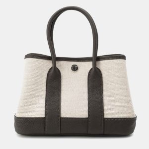 Hermes Ecru/Beige/Ebene Toile H Viking Negonda Leather Neo Garden 23 Satchel Bag, Tote Handbags - Luxury Closet catalog