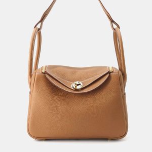 Hermes Gold Taurillon Clemence Lindy 26 Shoulder Bag, Shoulder Bags - Luxury Closet catalog