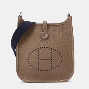 Hermes Etoupe/Blue Indigo Taurillon Clemence Evelyne Amazon TPM Shoulder Bag, Shoulder Bags - Luxury Closet catalog