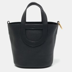 Hermes Noir Taurillon Clemence and Swift Leather In The Loop 18 Bag, Tote Handbags - Luxury Closet