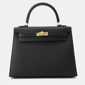 Hermes Black Epsom Sellier Kelly 25  Top Handle Bag, Satchels - Luxury Closet catalog