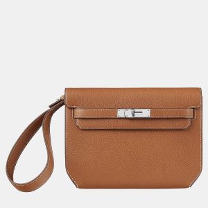 Hermes Fauve Kelly Depeches 25 Pouch Bag, Wallets & Money Clips - Luxury Closet