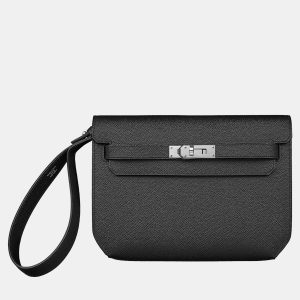 Hermes Noir Kelly Depeches 25 Pouch Bag, Wallets & Money Clips - Luxury Closet