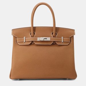Hermes Birkin 30 Gold Togo Leather Top Handle Bag, Tote Handbags - Luxury Closet catalog