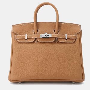 Hermes Birkin 25 Gold Togo Leather Top Handle Bag, Tote Handbags - Luxury Closet catalog