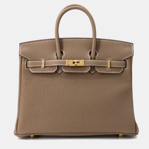 Hermes Birkin 25 Etoupe Togo Leather Top Handle Bag, Tote Handbags - Luxury Closet catalog