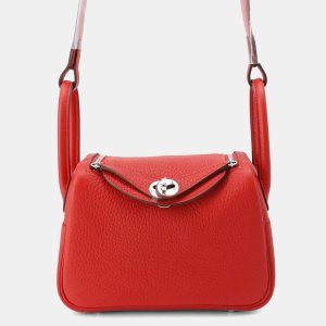 Hermes Lindy Mini Rouge Ladue Taurillon Clemence Leather Shoulder Bag, Handbags - Luxury Closet catalog