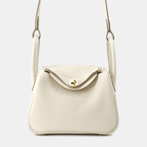 Hermes Lindy Mini Craie Taurillon Clemence Leather Shoulder Bag, Handbags - Luxury Closet catalog