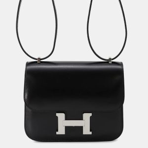 Hermes Constance Mini Black Box Calf Leather Crossbody Bag, Handbags - Luxury Closet