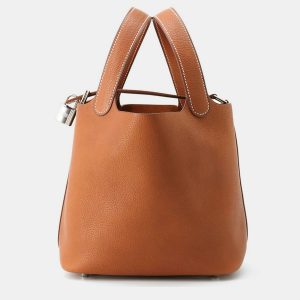 Hermes Picotin Lock 18 Fauve Barenia Leather Bag, Tote Handbags - Luxury Closet catalog