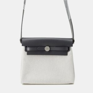 Hermes Herbag Mini Ardoise/Ecru Toile H Vache Hunter Leather Handbag, Tote Handbags - Luxury Closet catalog