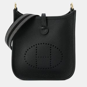 Hermes Evelyne Amazon Sangle Long Black/Gray Taurillon Clemence TPM, Tote Handbags - Luxury Closet catalog