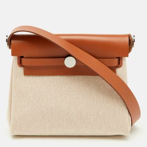 Hermès Ecru/Natural Toile Canvas and Vache Leather Herbag Zip 20 Bag, Shoulder Bags - Luxury Closet catalog