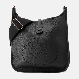 Hermes Evelyne III PM Black Taurillon Clemence Leather Shoulder Bag, Tote Handbags - Luxury Closet catalog