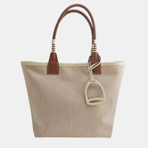 Hermes Steeple Beige/Brown Canvas Tote, Tote Handbags - Luxury Closet catalog