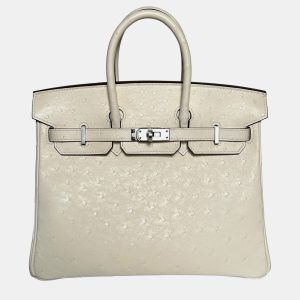 Hermes Birkin 25 Ostrich Nata in PHW, Tote Handbags - Luxury Closet catalog