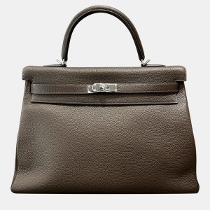 Hermes Kelly 35 Ebony Brown Togo Leather Tote Bag, Satchels - Luxury Closet catalog