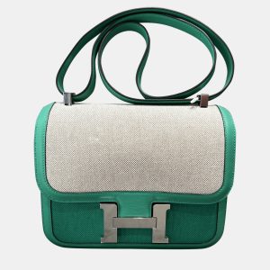 Hermes Constance 24 Mint Green and Canvas Toile H Shoulder Bag, Handbags - Luxury Closet catalog