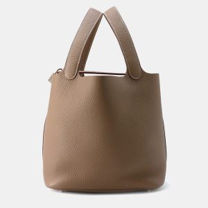 Hermes Picotin Lock 22 Etoupe Taurillon Clemence Bucket Bag, Tote Handbags - Luxury Closet catalog