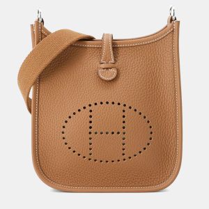 Hermes Evelyne Long TPM Gold Taurillon Clemence Crossbody Bag, Tote Handbags - Luxury Closet catalog