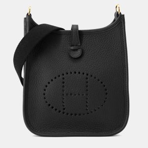 Hermes Evelyne Long TPM Black Taurillon Clemence Crossbody Bag, Tote Handbags - Luxury Closet catalog