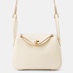 Hermes Lindy Mini Craie Taurillon Clemence Shoulder Bag, Tote Handbags - Luxury Closet catalog