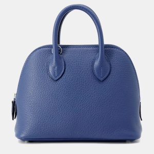 Hermes Bolide 1923 Mini Blue Tie Chevre Myzore Goatskin Satchel Bag, Satchels - Luxury Closet catalog