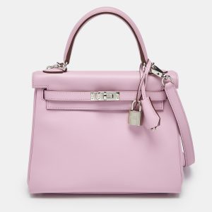 Hermes Muave Sylvestre Swift Leather Silver Finish Kelly Retourne 25 Bag, Satchels - Luxury Closet catalog